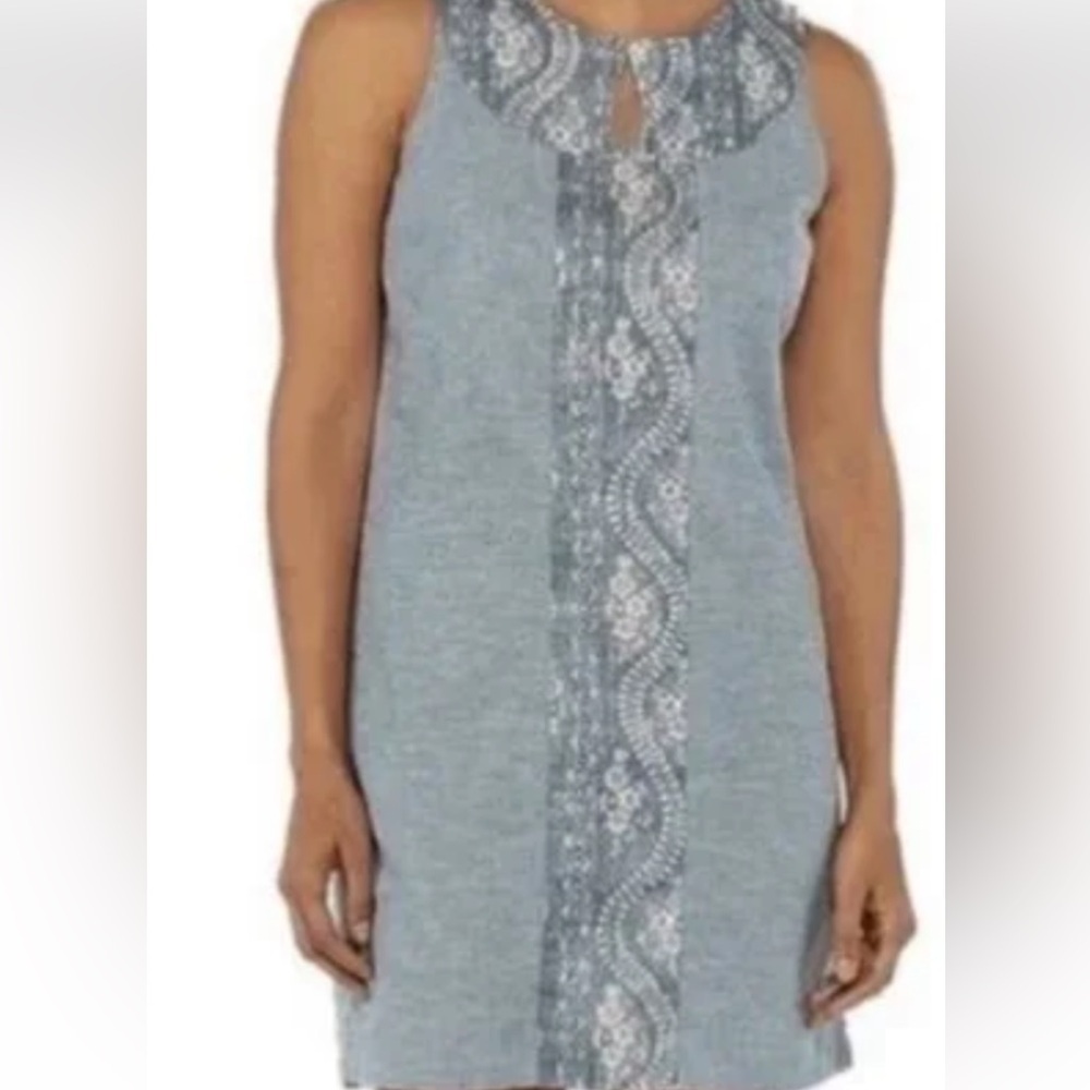 Patagonia Women's Island Hemp Shift Dress Catalyst Blue Hemp Organic Cotton 10
